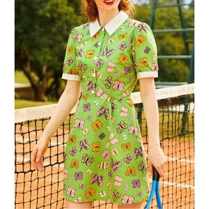 NWT 16W ModCloth Silly Love Songs Retro 70s style Shirt dress.100% cotton.16W